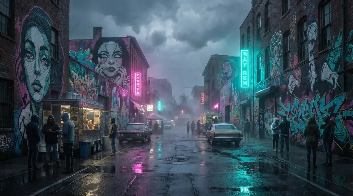 英国毒贩阿克毛 - 雨夜壁画街